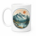 Mug en céramique 325 ml blanc à motif montagne style vintage