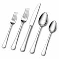 Service de couverts 5 pièces en acier inoxydable argenté finition polie pour table